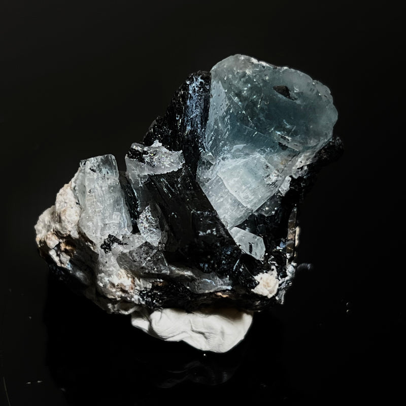 Gorgeous Aquamarine Specimen with Feldspar and Black Tourmaline