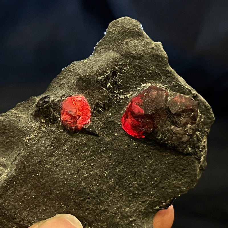 Almandine Garnet on Graphite, Red Embers Mine, Erving, Franklin County, Massachusetts, USA