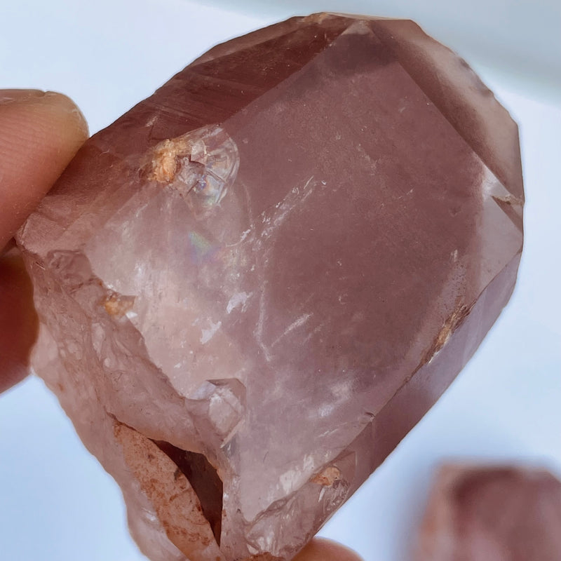 3 Ishuko Red Phantom Quartz, Hematite included Quartz from the Central Province of Zambia