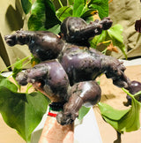 “Hippo Family" Shona Sculpture in Beautifully Textured Lepidolite, from the Chitungwiza Art Centre, Zimbabwe