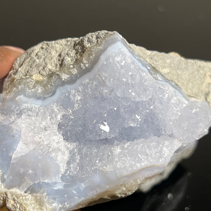 Druzy Blue Lace Agate, from Nsanje, Malawi