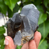 Smoky Quartz Crystal with Black Tourmaline and Hyalite from Rondekop, Erongo Mountain, Erongo Region, Namibia