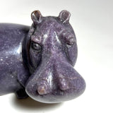 Lepidolite Hippo, Shona Sculpture from Zimbabwe by Shingi Chatsama