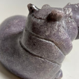 Lepidolite Hippo, Shona Sculpture from Zimbabwe by Shingi Chatsama