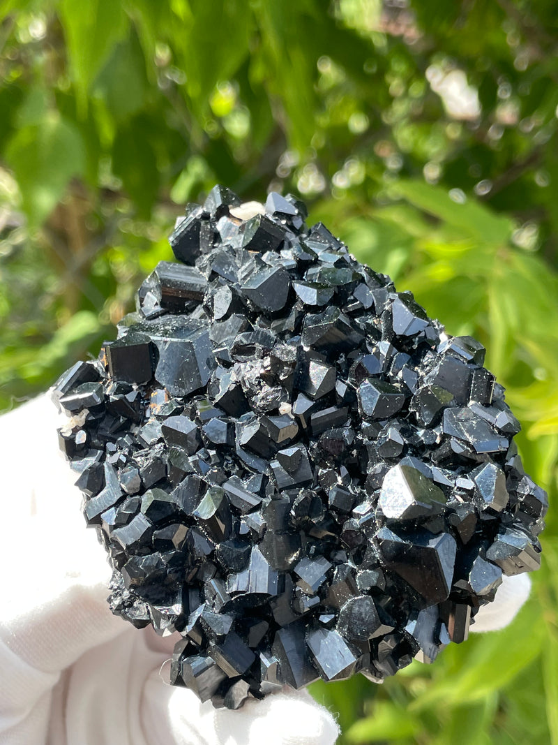 Lustrous Black Tourmaline Plate, Mineral Specimen from Erongo Mountain, Erongo Region, Namibia