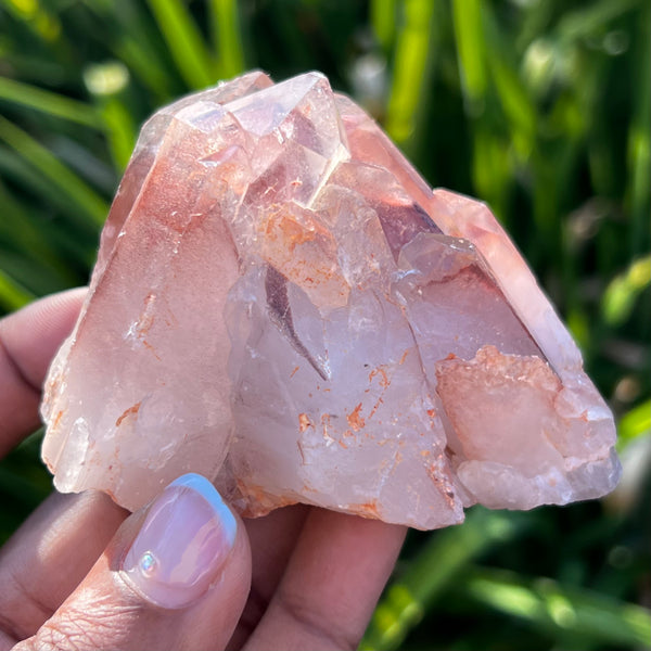 Gorgeous Self-Standing Ishuko Red Phantom Quartz, Hematite included Quartz from the Central Province of Zambia