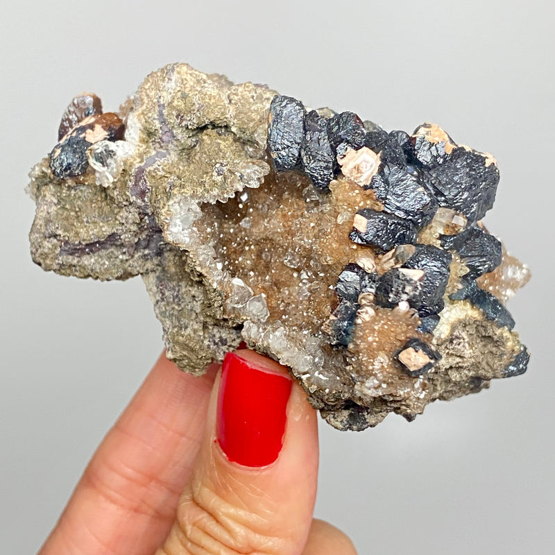 Olmiite with Hausmannite, N’Chwaning Mine lll, Kuruman, Kalahari Manganese Field, Northern Cape, South Africa