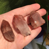 3 Ishuko Red Phantom Quartz, Hematite included Quartz from the Central Province of Zambia