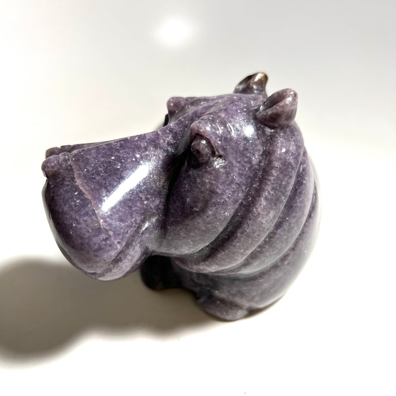 Lepidolite Hippo, Shona Sculpture from Zimbabwe by Shingi Chatsama