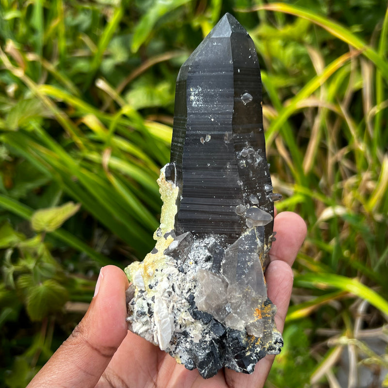 Gorgeous Self-Standing Smokey Quartz with Hyalite, Erongo Mountain, Erongo Region, Namibia