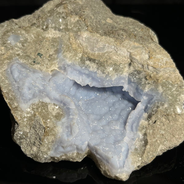 Druzy Blue Lace Agate, from Nsanje, Malawi