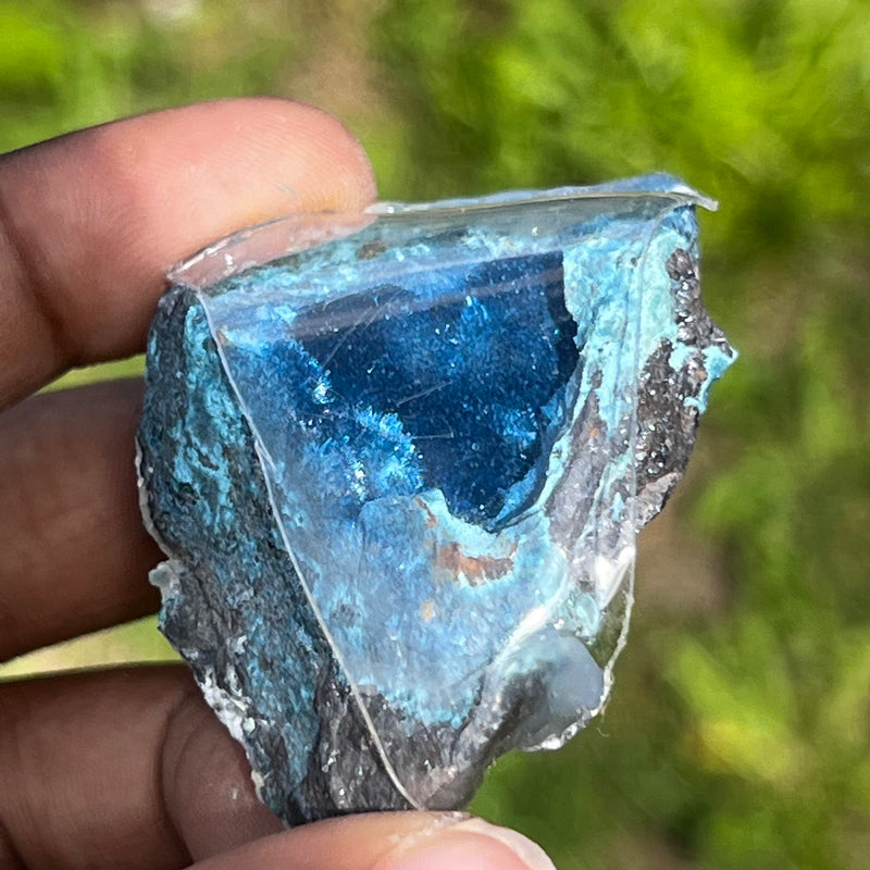Fibrous Blue Shattuckite, Mesopotamia Copper Valley, Kunene, Namibia, African Mineral Specimen