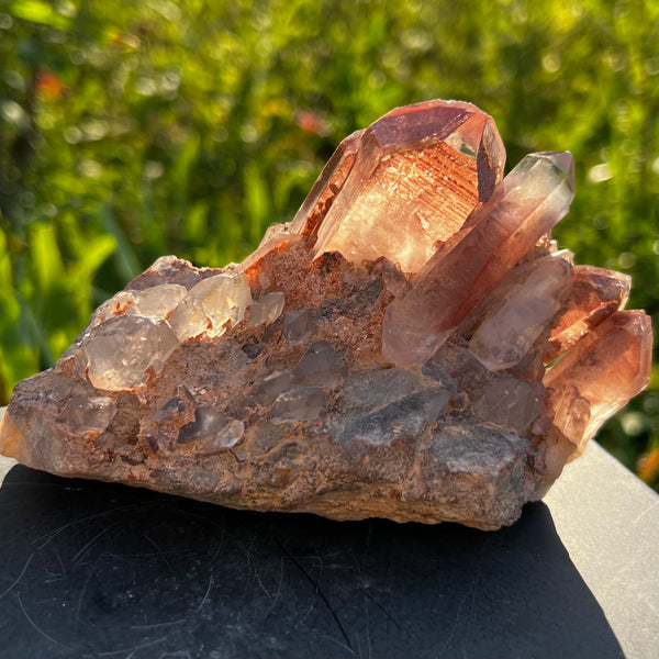 Gorgeous Self-Standing Ishuko Red Phantom Quartz, Hematite included Quartz from the Central Province of Zambia