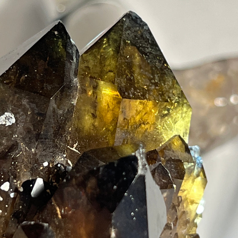 Deep Smoky Kundalini Quartz Citrine, Democratic Republic of Congo, Lwena, Congo Citrine