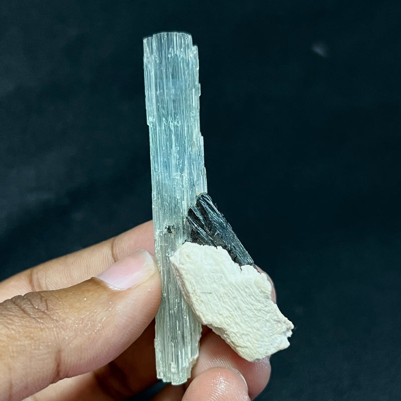 Gorgeous Blue Aquamarine Specimen with Tourmaline, Erongo Mountain, Erongo Region, Namibia, Erongo Aquamarine Crystal, Crystal Healing