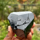 Lustrous Black Tourmaline Crystal with Hyalite, from Erongo Mountain, Erongo Region, Namibia