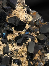 Lustrous Self-Standing Black Tourmaline Crystal with Smoky Quartz and Feldspar, from Erongo Mountain, Erongo Region, Namibia