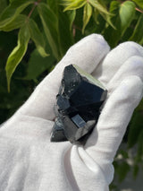 Black Tourmaline Cluster with Hyalite Opal, Mineral Specimen from Erongo Mountain, Erongo Region, Namibia