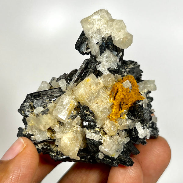 Goshenite on Lustrous Tourmaline, Erongo Mountain, Erongo Region, Namibia