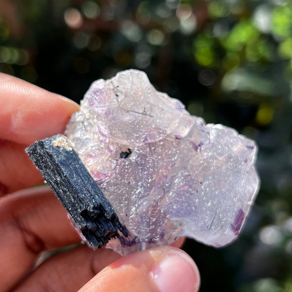 Spinel Law Twin Fluorite with Black Tourmaline, Rondekop, Erongo Mountain, Erongo Region, Namibia