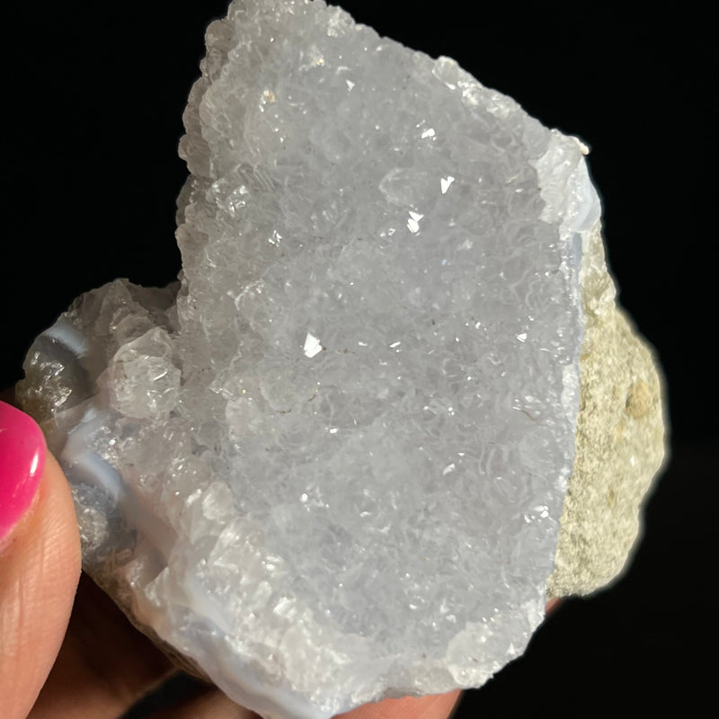 Druzy Blue Lace Agate, from Nsanje, Malawi