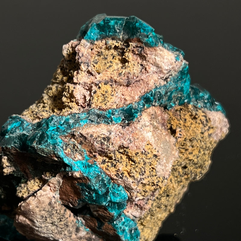 Druzy Dioptase Crystal, Mineral Specimen from Katanga, DR Congo