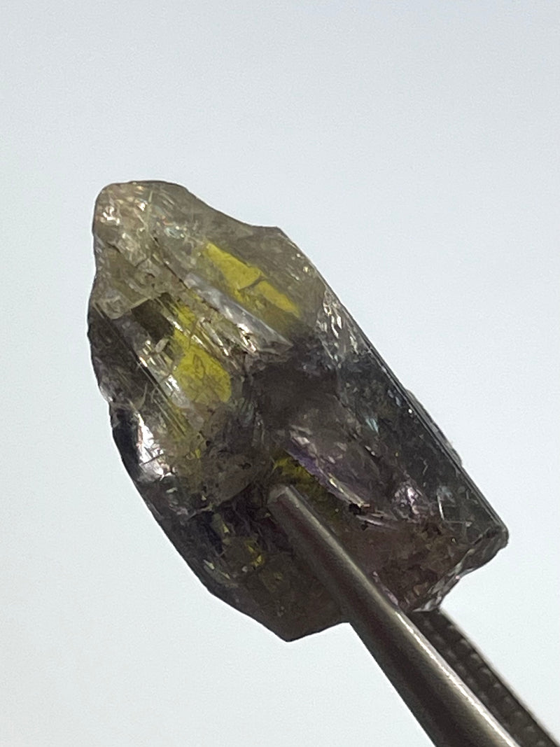 Pleochroic Yellow-Purple Unheated Tanzanite Crystal: Natural Crystal from Lelatema Mountains, Merelani Hills, Tanzania