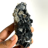 Lustrous Black Tourmaline with Smoky Quartz, from Erongo Mountain, Erongo Region, Namibia