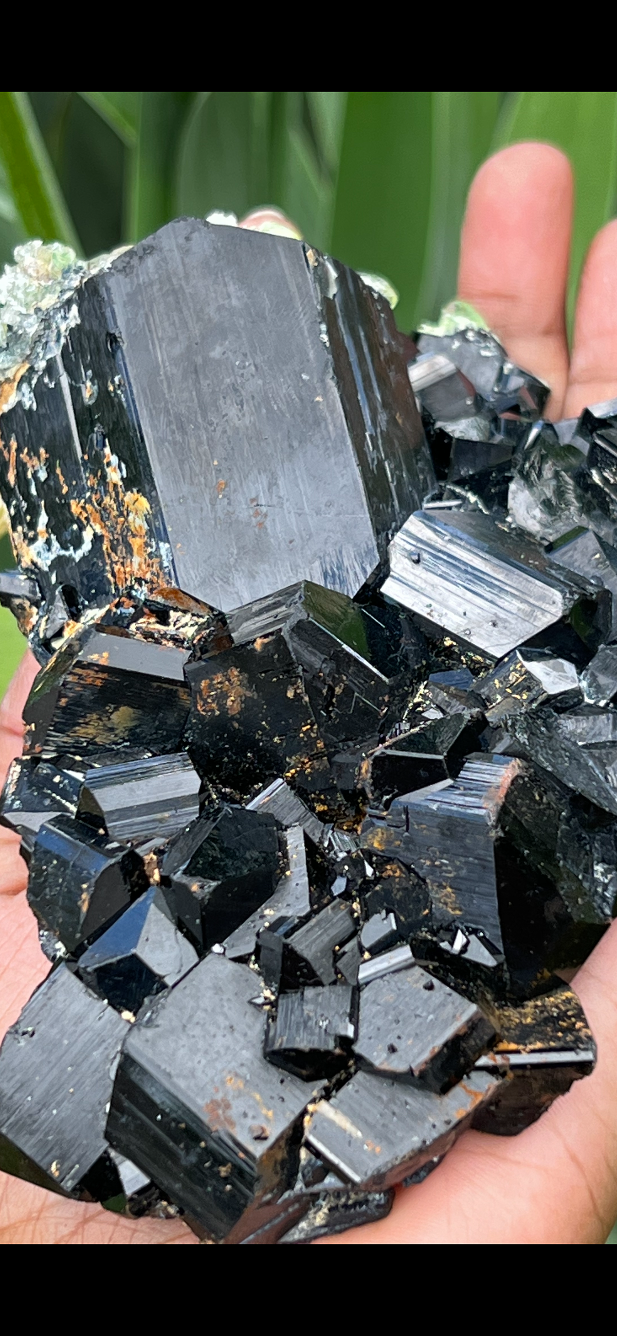 Lustrous Black Tourmaline with Hyalite, from Erongo Mountain