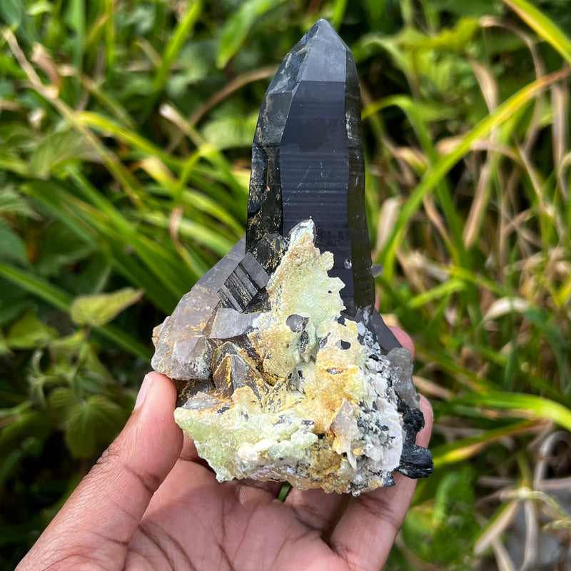 Gorgeous Self-Standing Smokey Quartz with Hyalite, Erongo Mountain, Erongo Region, Namibia