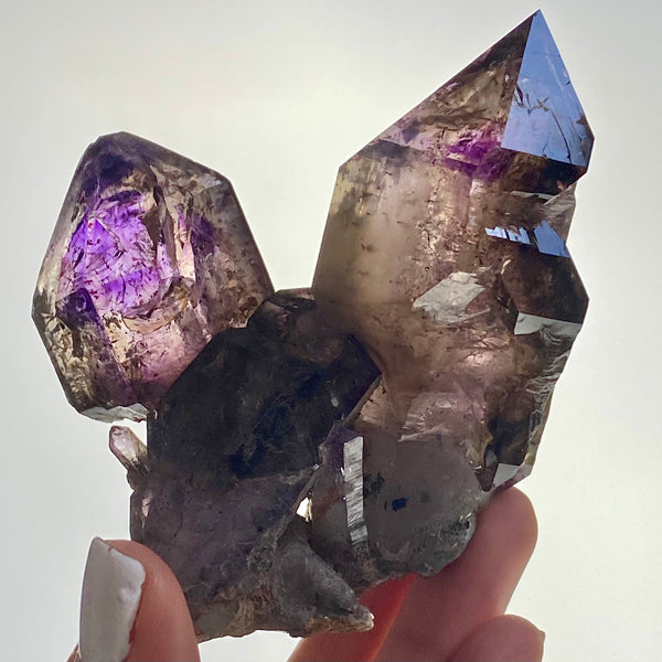 Double Terminated Shangaan Amethyst with Quartz, From Zimbabwe