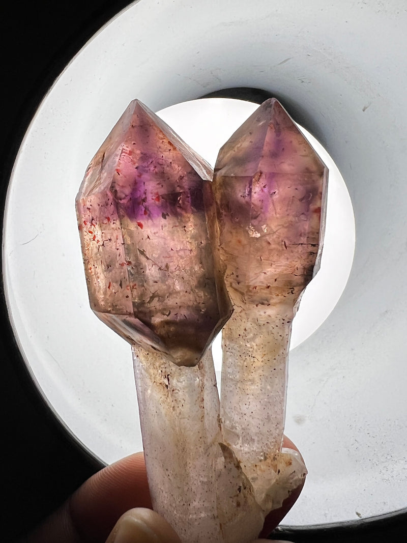 Gorgeous Twin Shangaan Amethyst Crystal with Hematite Inclusions From Zimbabwe