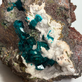 Druzy Dioptase and Calcite , ex. Neels Dreyer, Tsumeb Mine, Tsumeb, Oshikoto Region, Namibia