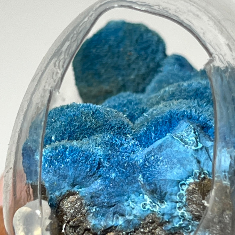Deep Blue Fibrous Shattuckite, Mesopotamia Copper Valley, Kunene, Namibia, African Mineral Specimen