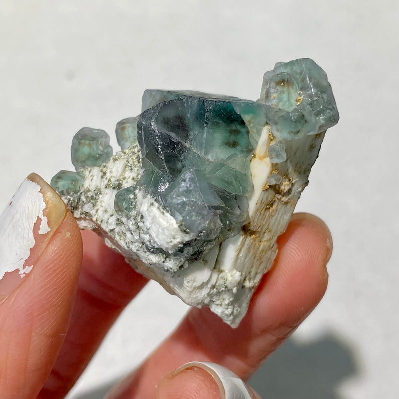 Green Fluorite with Feldspar from Erongo Mountain, Erongo Region, Namibia