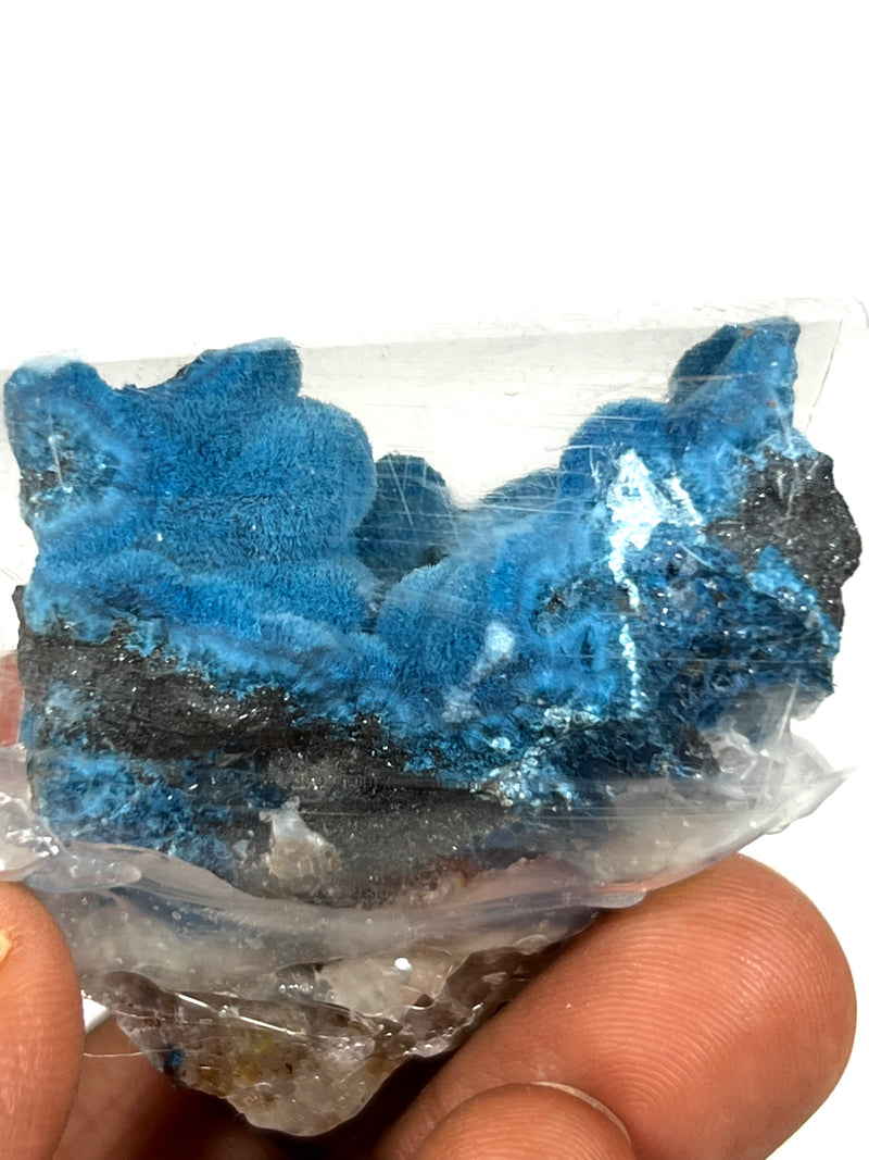 Deep Blue Fibrous Shattuckite, Mesopotamia Copper Valley, Kunene, Namibia, African Mineral Specimen