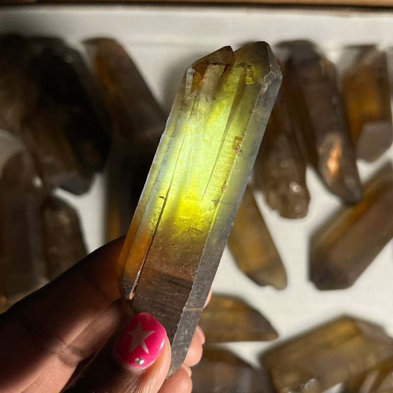 1 Large Natural Zambian Citrine wand, Citrine Quartz From Mansa, Zambia, Citrine Points