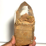 Large Phantom Discovery Quartz with Kaolinite Inclusions from Chongwe, Zambia