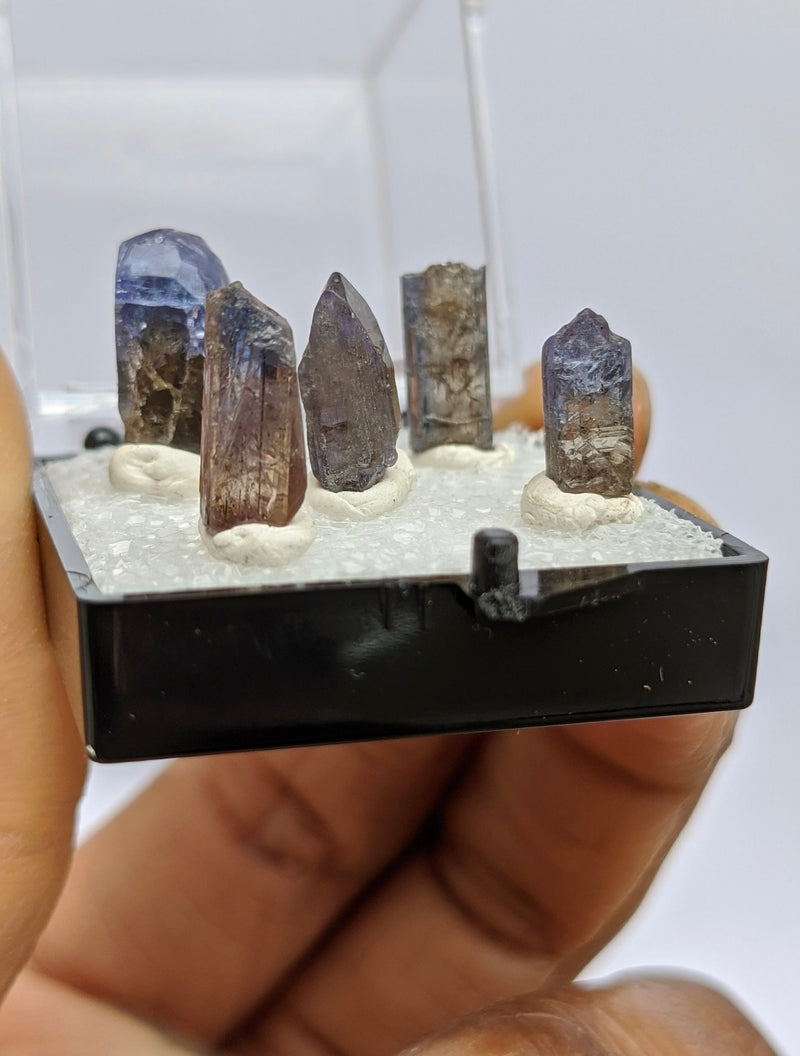 5 Natural Tanzanite Crystals Set, Yellow and Blue Tanzanite Gemstones, Blue Crystal, Raw Tanzanite, Merelani Hills, Tanzania