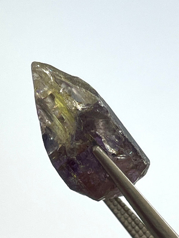 Pleochroic Yellow-Purple Unheated Tanzanite Crystal: Natural Crystal from Lelatema Mountains, Merelani Hills, Tanzania