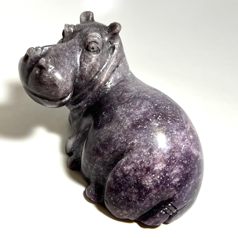 Lepidolite Hippo, Shona Sculpture from Zimbabwe by Shingi Chatsama