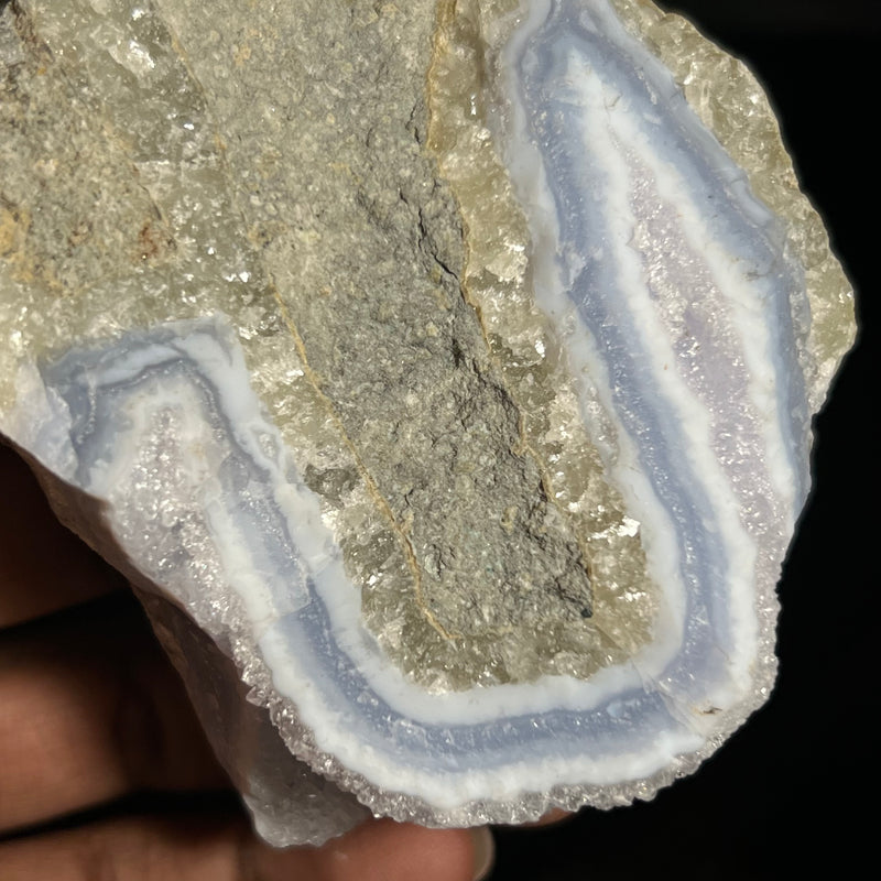 Druzy Blue Lace Agate, from Nsanje, Malawi