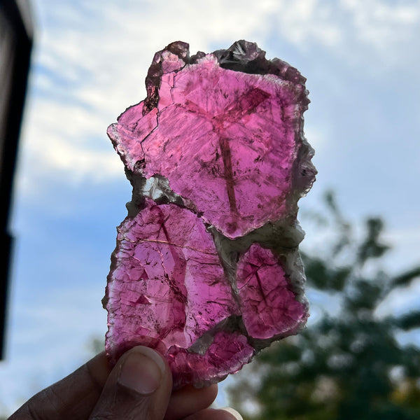 Gorgeous Pink Liddicoatite Slice, Rare Tourmaline Liddicoatite from Antsirabe, Madagascar
