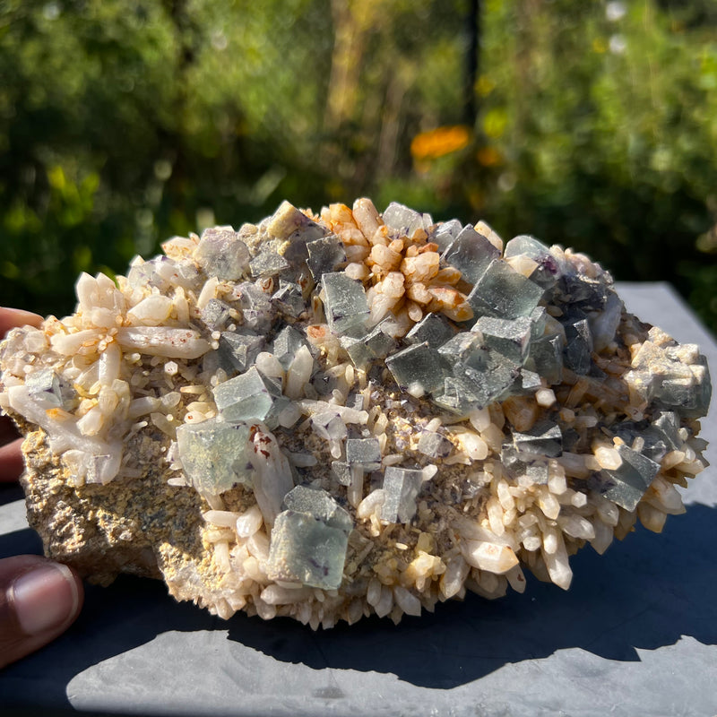 Fluorite and Milky Quartz from Brandberg Massif, Erongo Region, Namibia