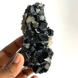 Lustrous Black Tourmaline with Smoky Quartz, from Erongo Mountain, Erongo Region, Namibia