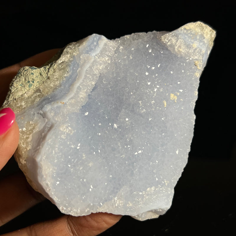 Druzy Blue Lace Agate, from Nsanje, Malawi