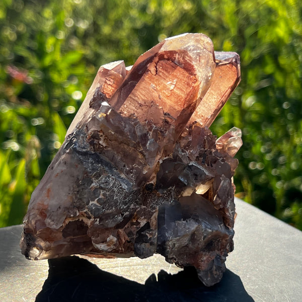 Gorgeous Self-Standing Ishuko Red Phantom Quartz, Hematite included Quartz from the Central Province of Zambia