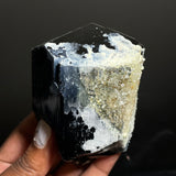 Black Tourmaline with Hyalite, from Erongo Mountain, Erongo Region, Namibia