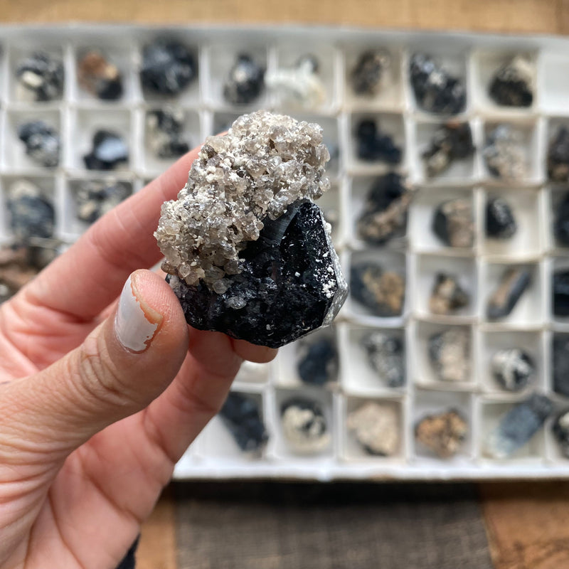 1.664kg of Mixed Lot of 54 Black Tourmaline pcs from Erongo Mountain, Erongo Region, Namibia