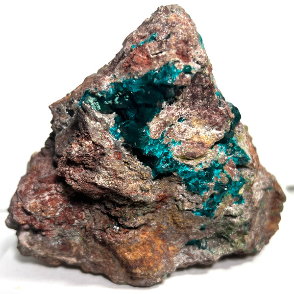 Druzy Dioptase and Calcite , ex. Neels Dreyer, Tsumeb Mine, Tsumeb, Oshikoto Region, Namibia